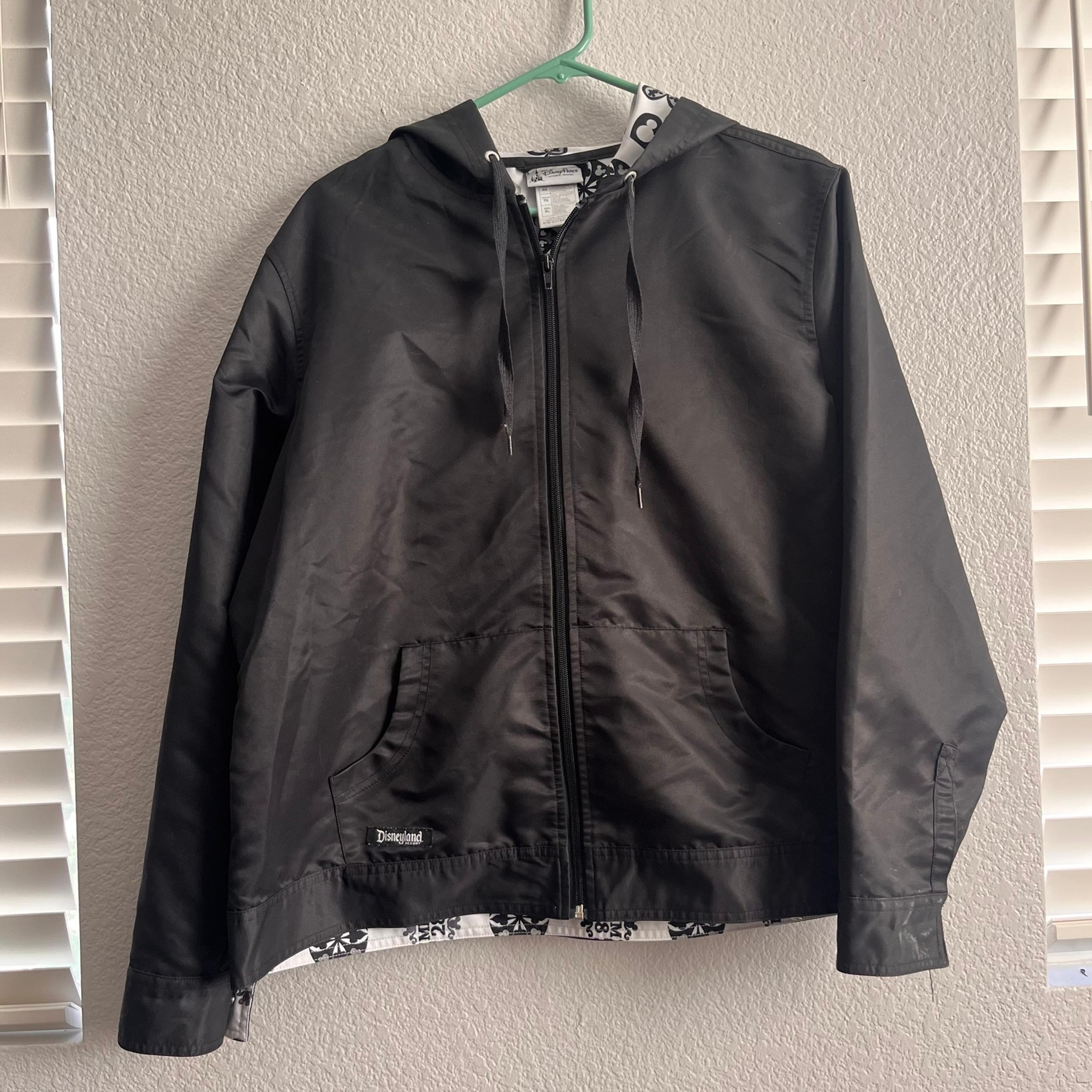 Women’s Disney Parks MM28 Mickey Mouse 1928 Windbreaker Jacket Size XL Black
