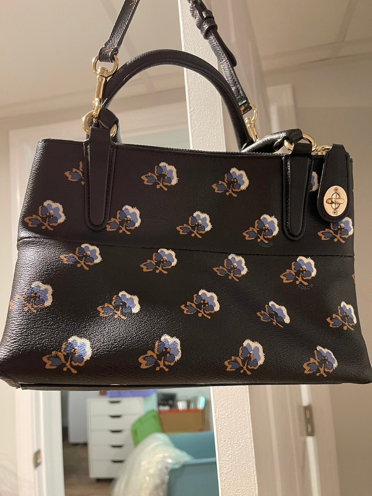 Coach saffiano crossbody satchel