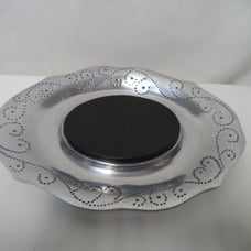 LENOX Aluminum Cheese Tray Platter Marble black removable center 16 x 11.5