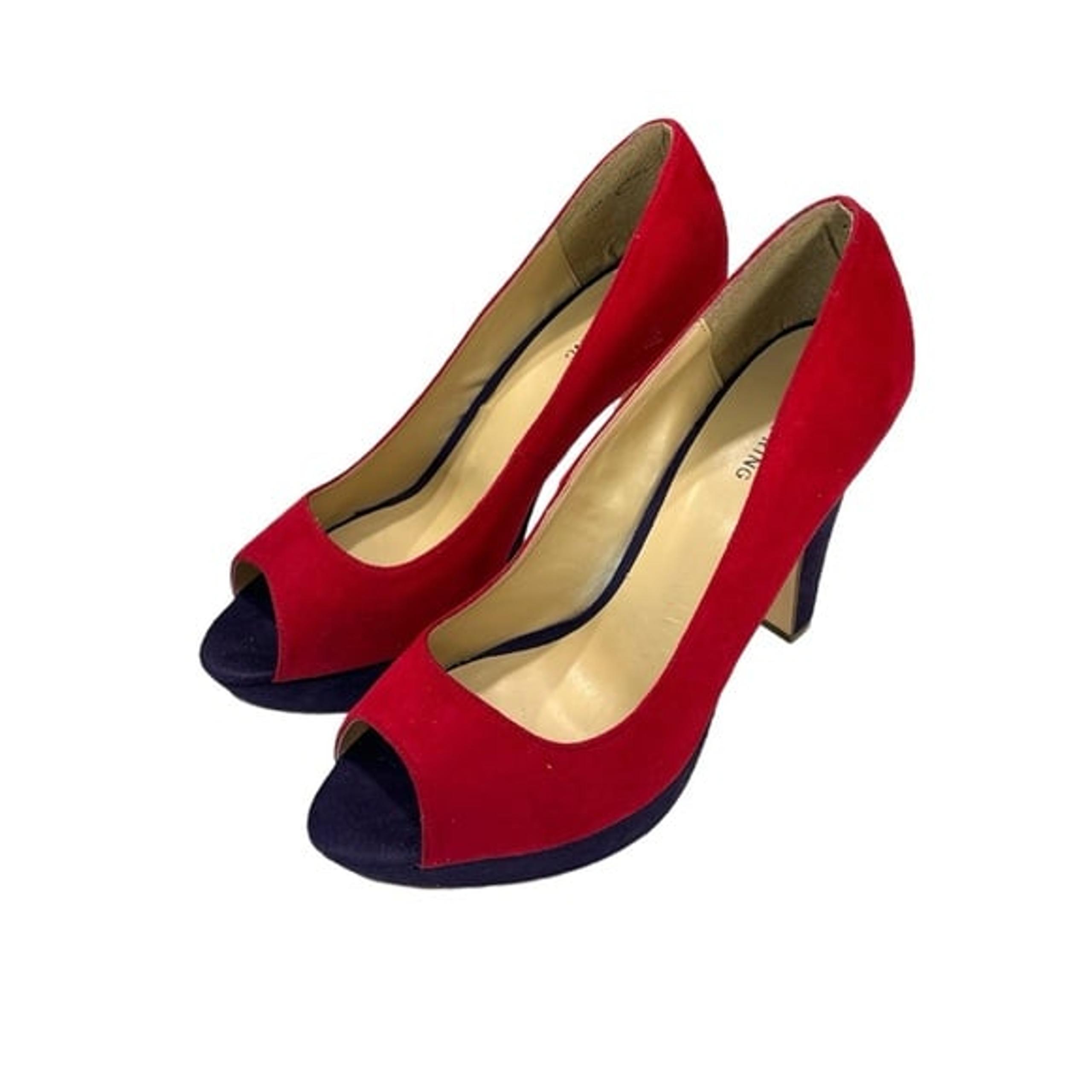 Call it Spring Suede Red Purple Platform Heels