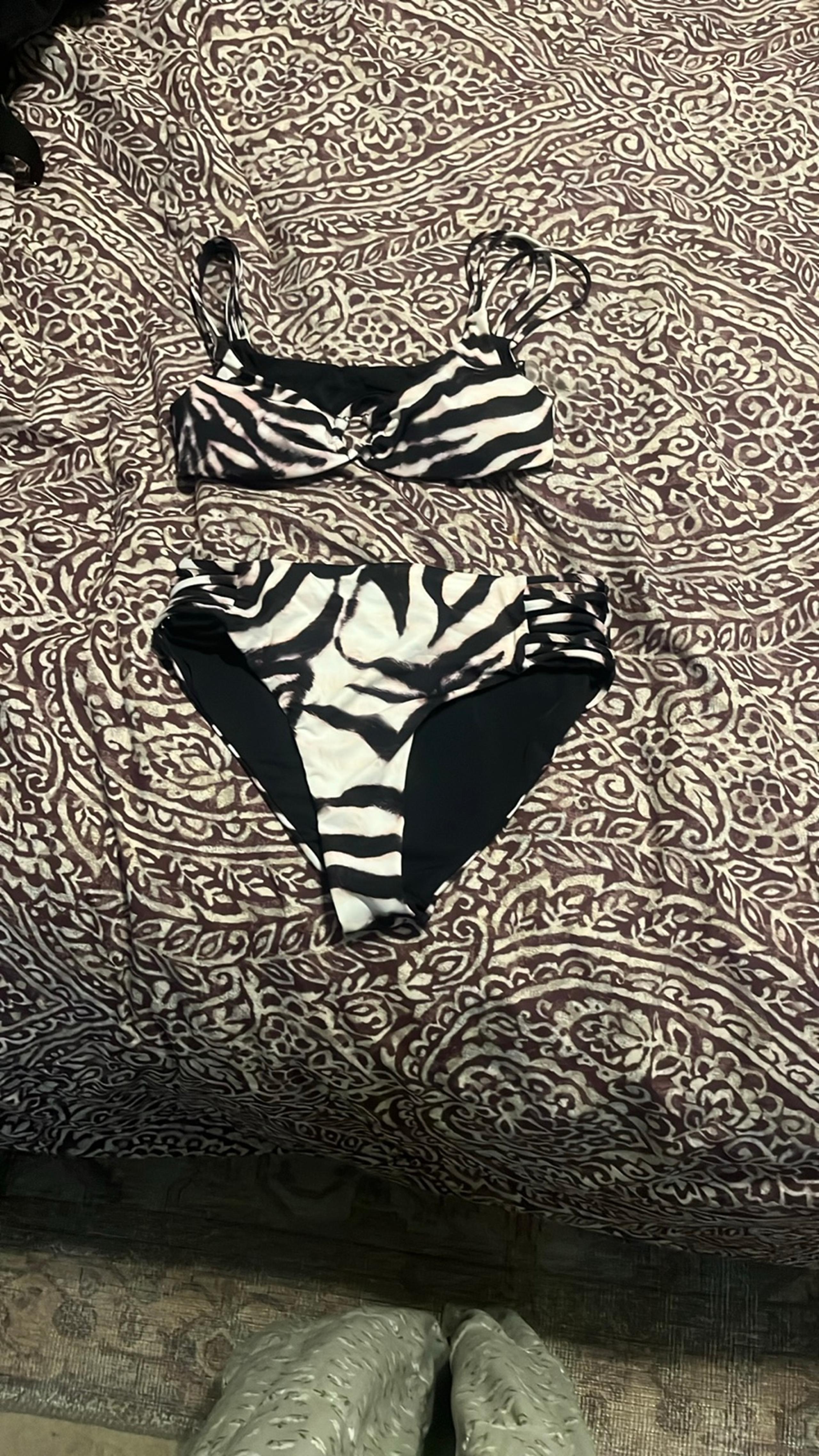 BeBe Zebra Print Bikini Set size small