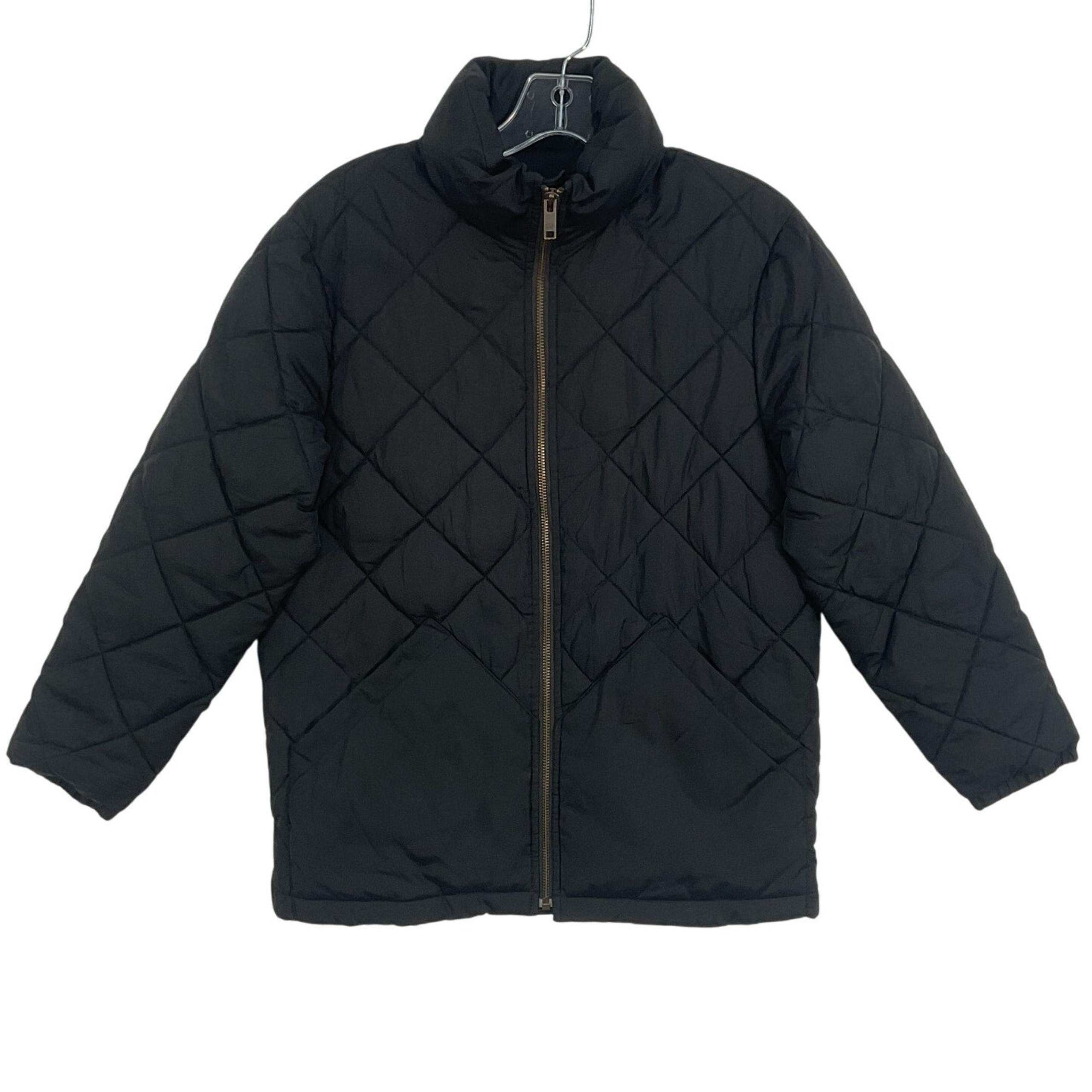 Gap Kids Black Polyester Quilted Full Zip Jacket Unisex Kids Large Pre-Owned