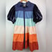 QUEEN OF SPARKLES Multi Tiered Sequin Sleeve Swing Dress Colorful Playful Sz XL