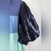 QUEEN OF SPARKLES Multi Tiered Sequin Sleeve Swing Dress Colorful Playful Sz XL
