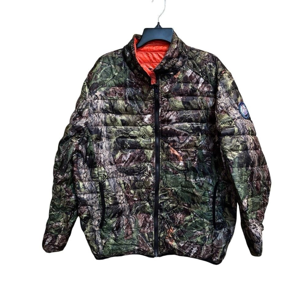 Duck Down Reversible Camo/ Orange Jacket American Outdoorsman Size XL