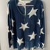ELAM BLUE AND WHITE STAR SWEATER EUC