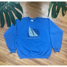 Vtg 80s XL Sanibel Island Florida Beach Surf Sailing CrewNeck Sweatshirt USA
