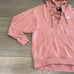 NIKE Dusty Pink NSW Club Lace Up Pullover Hoodie Sweatshirt Active Top Size XS