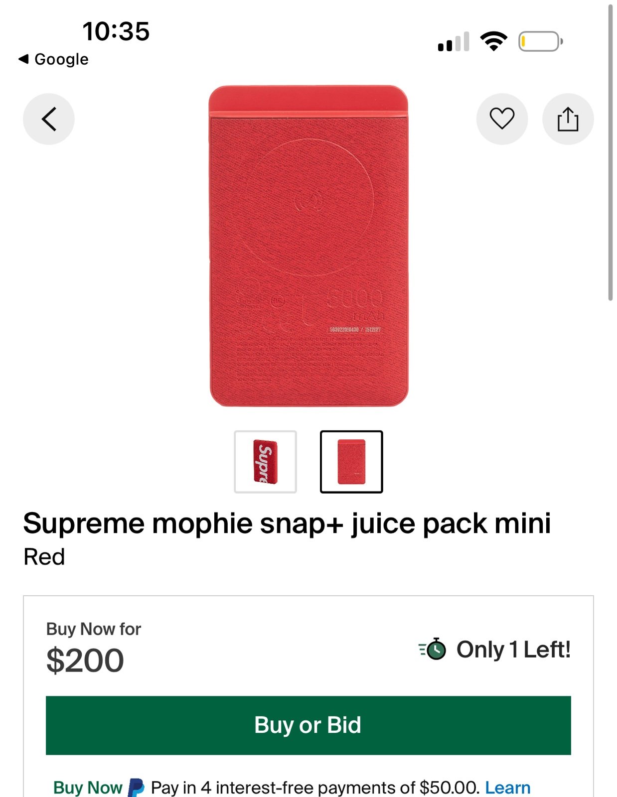 Supreme mophie snap+ juice pack mini