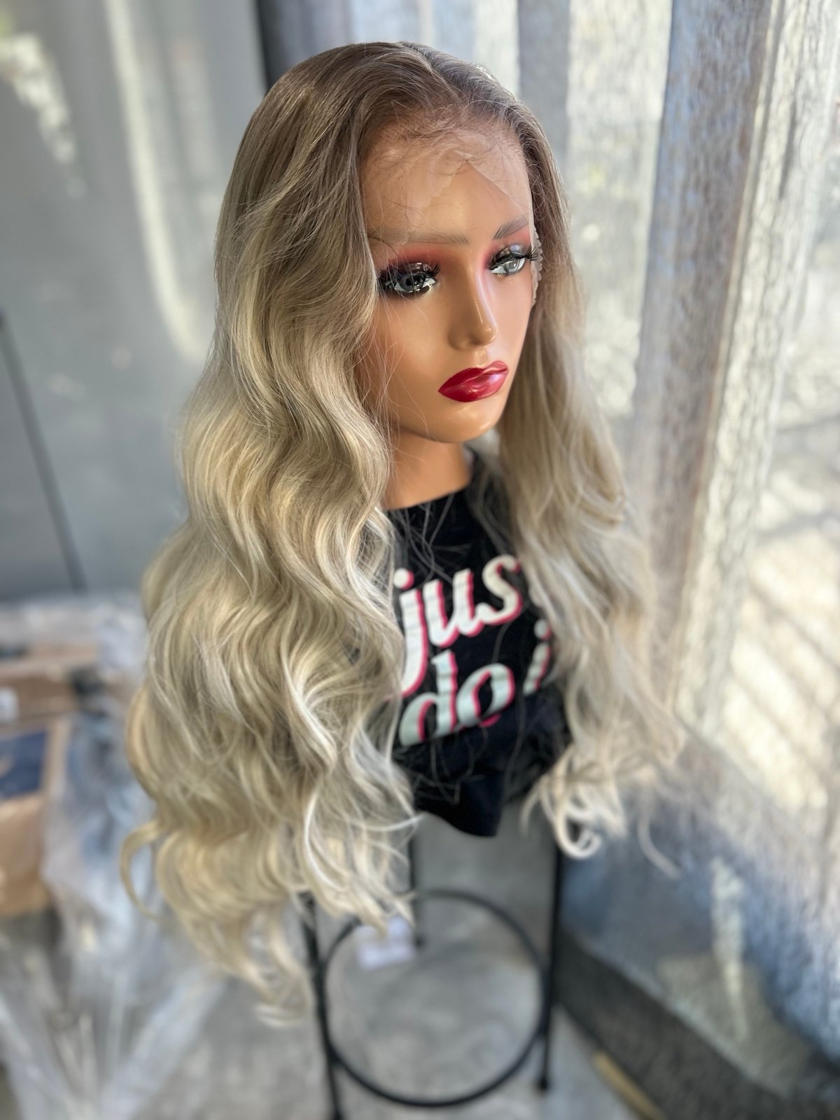 Premium Synthetic lace front wig CSC Paris coloring HD lace 28” Freeparting