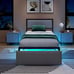 Twin Size Bed Frame with Storage Drawer Metal Platform Bed with LED Lights