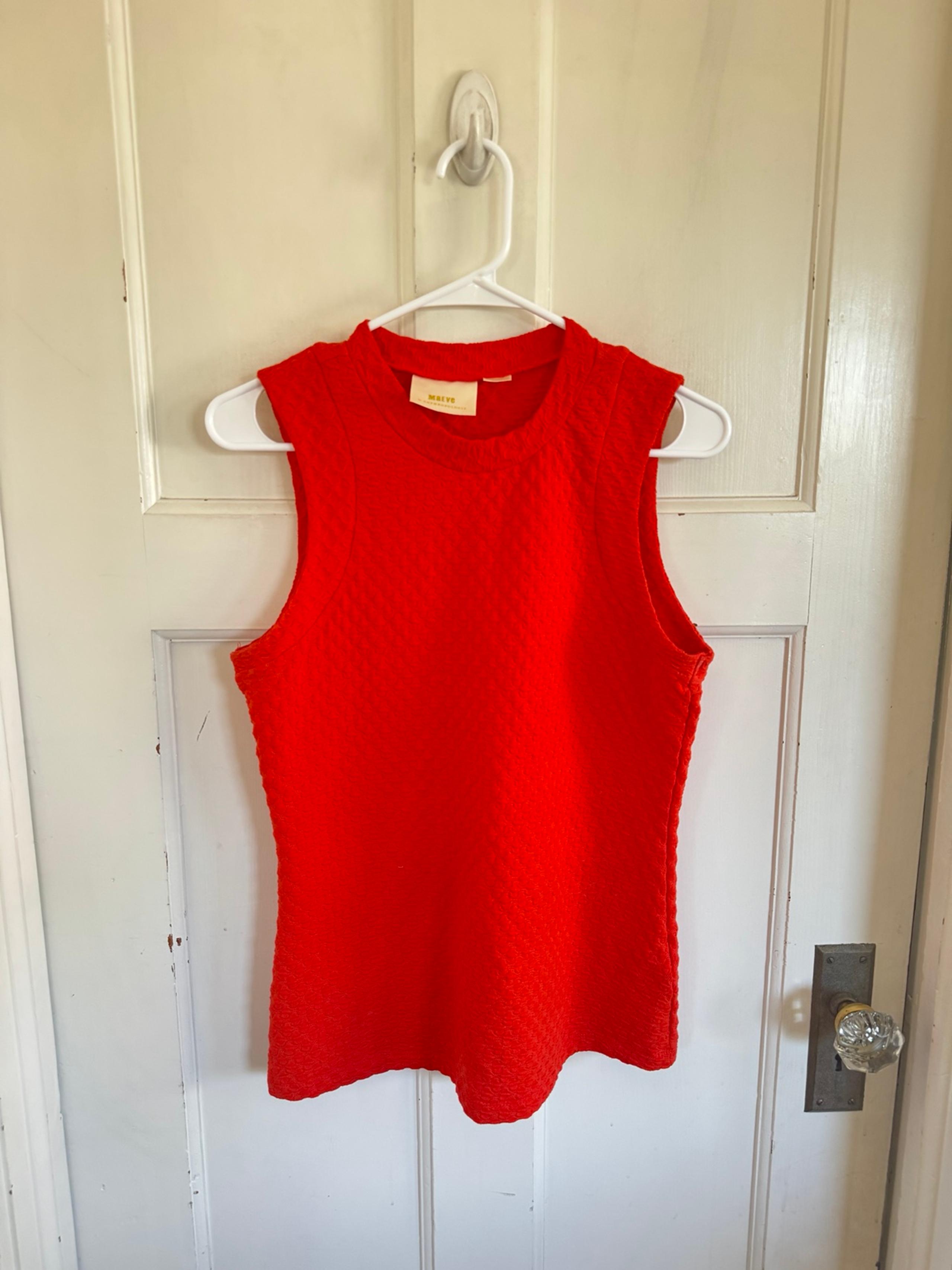 Anthropologie Maeve orange textured sleeveless top size medium