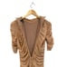 NEW Black Halo Meadow Ruched Mesh Tan Mock Neck Mini Short Sleeve Dress Size 2