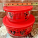 Pyrex Disney Holiday Mickey and Minnie Mouse CHRISTMAS Set/2 Glass Containers