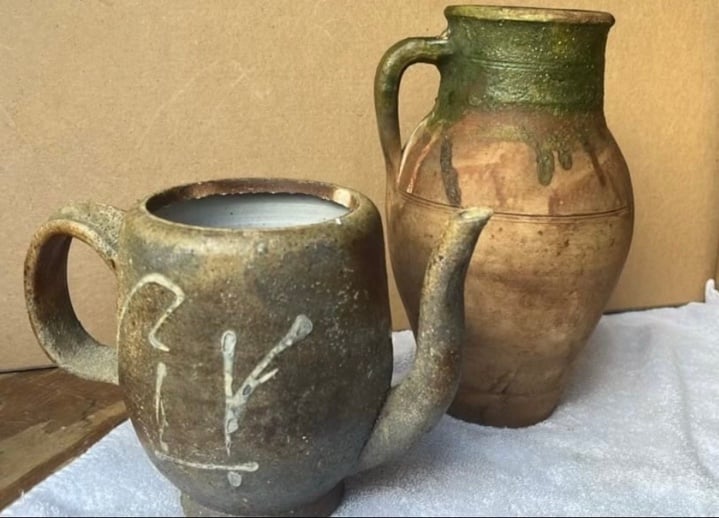 Vintage Terracotta Oil Jar jug. In perfect antique condition, natural we