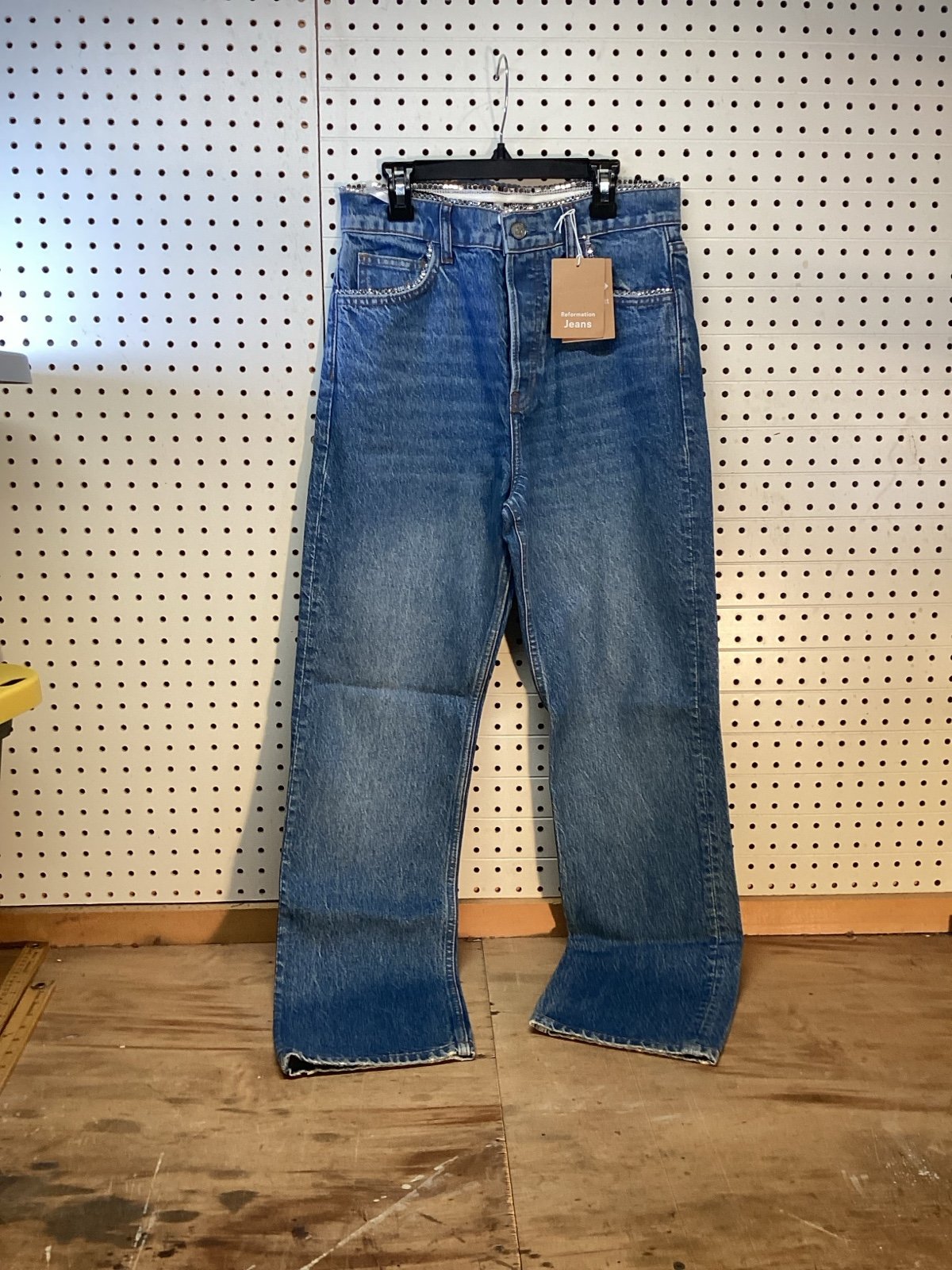 Reformation Jeans new Straight Jeans Womens size 29 preppy minimalist bling