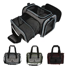 2-Sided Pet Dog Cat Travel Carrier Expandable Airline Approved (Small)