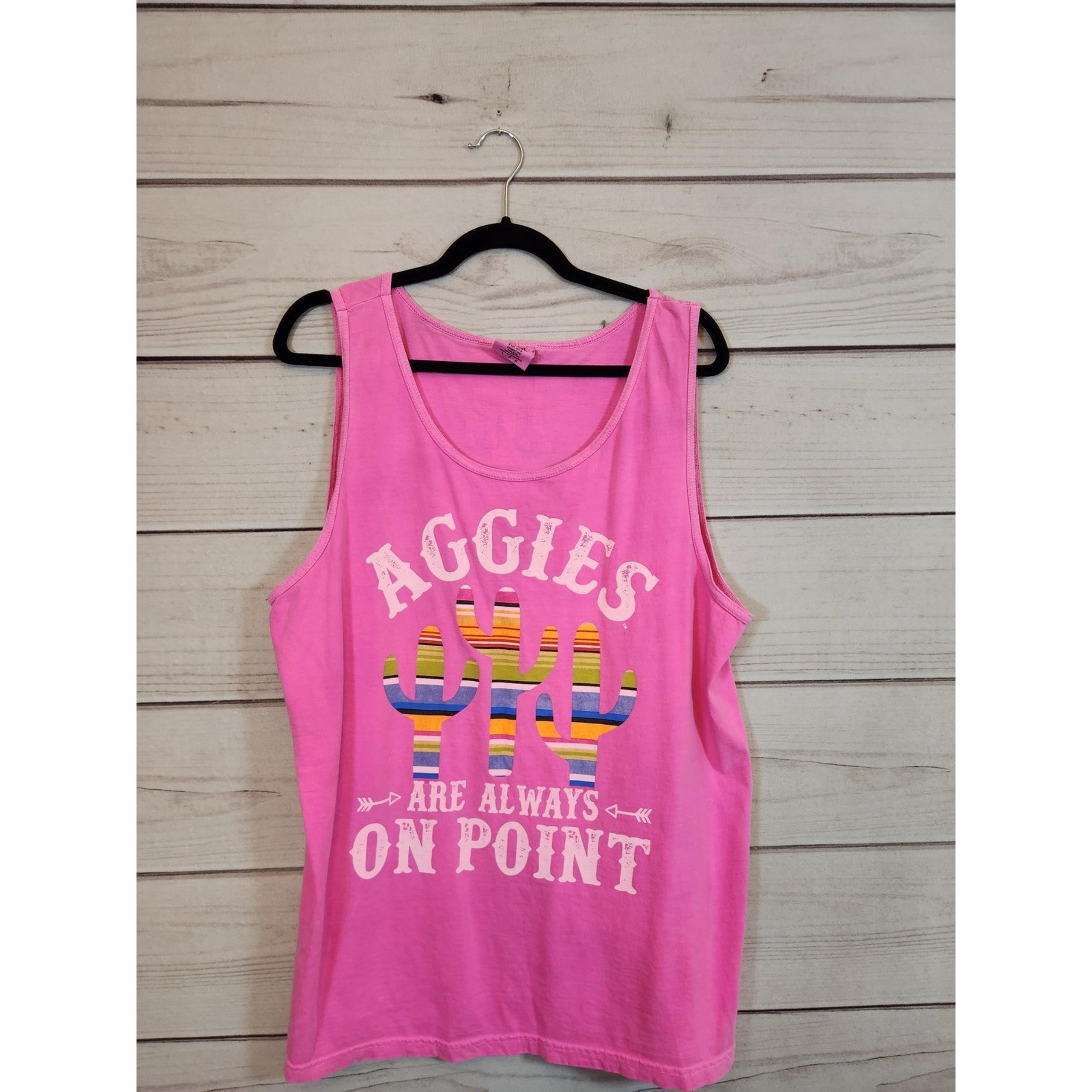 Comfort Colors Texas A&M Aggies Women's Pink Cotton On Point Tank Top Size Large