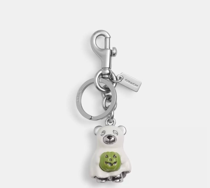 CW483 Coach Halloween Ghost Bear Bag Charm