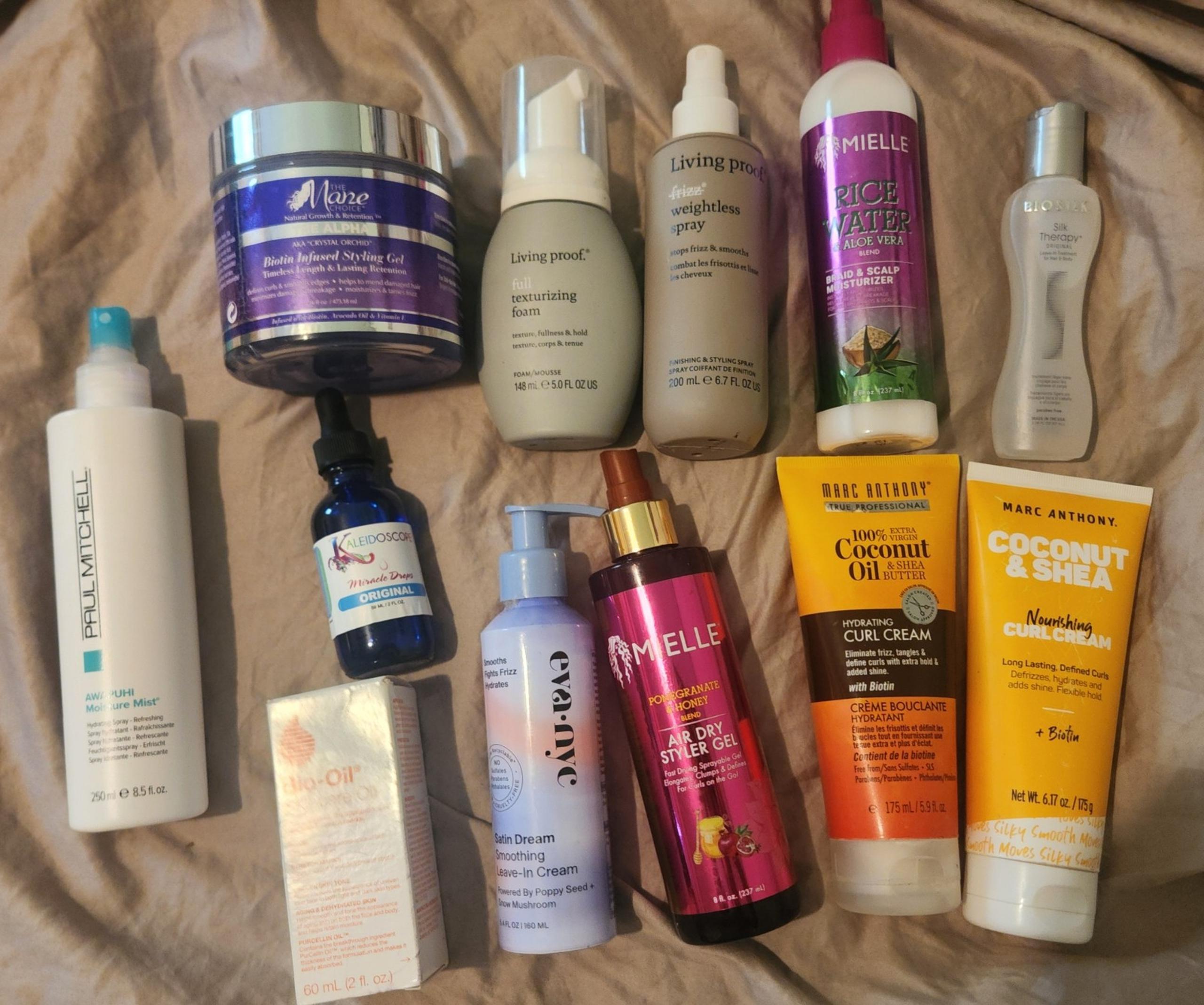 curly hair care & styling bundle plus Bio-Oil
