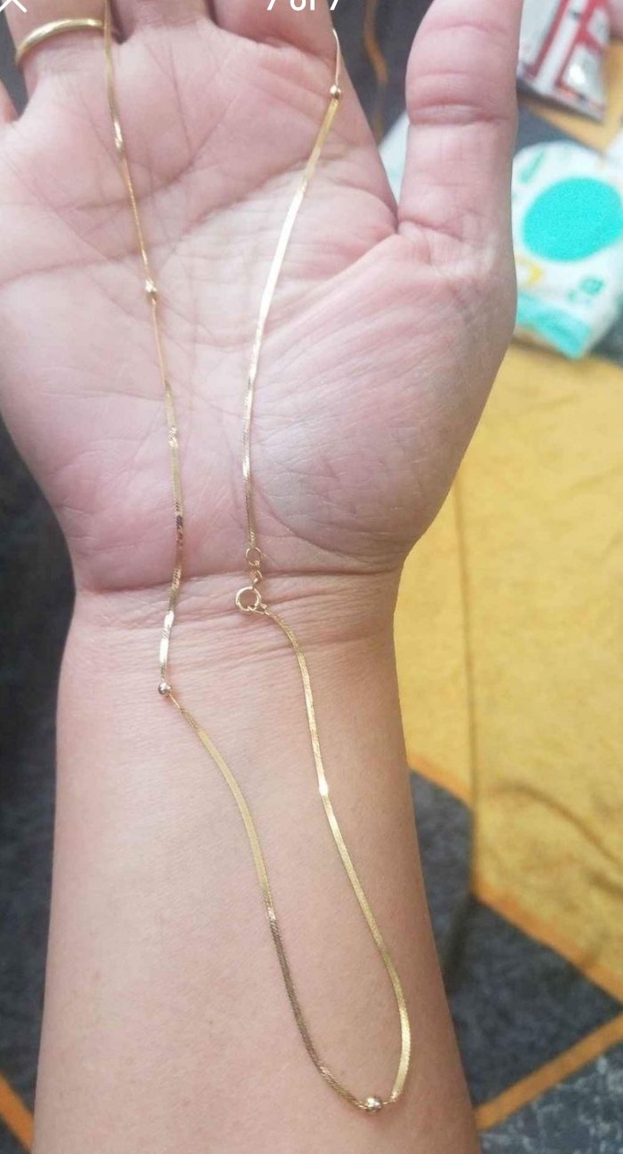 14K gold balls necklace good used