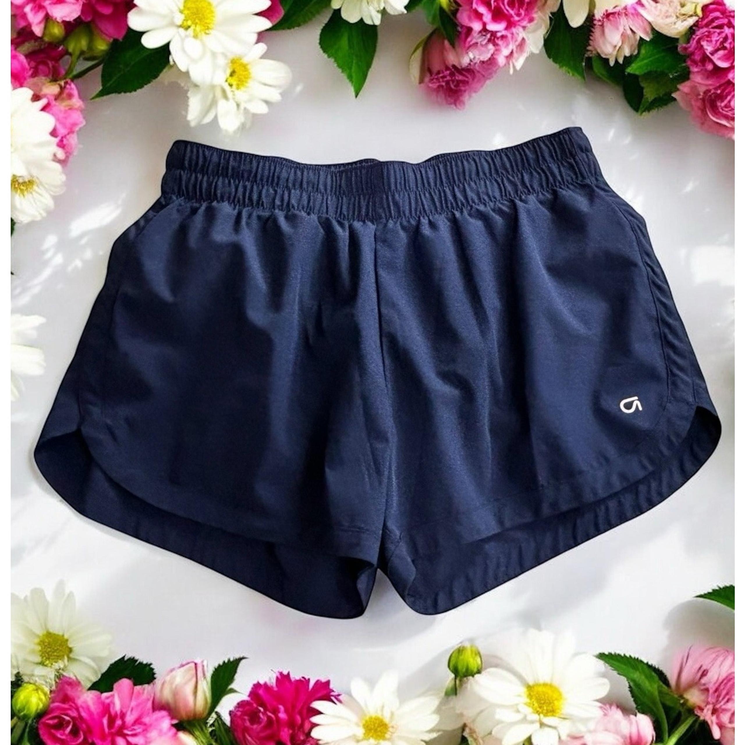 Women's Gap Fit Athletic Sprint Shorts Sz Small Navy Blue Lined Gym Sports