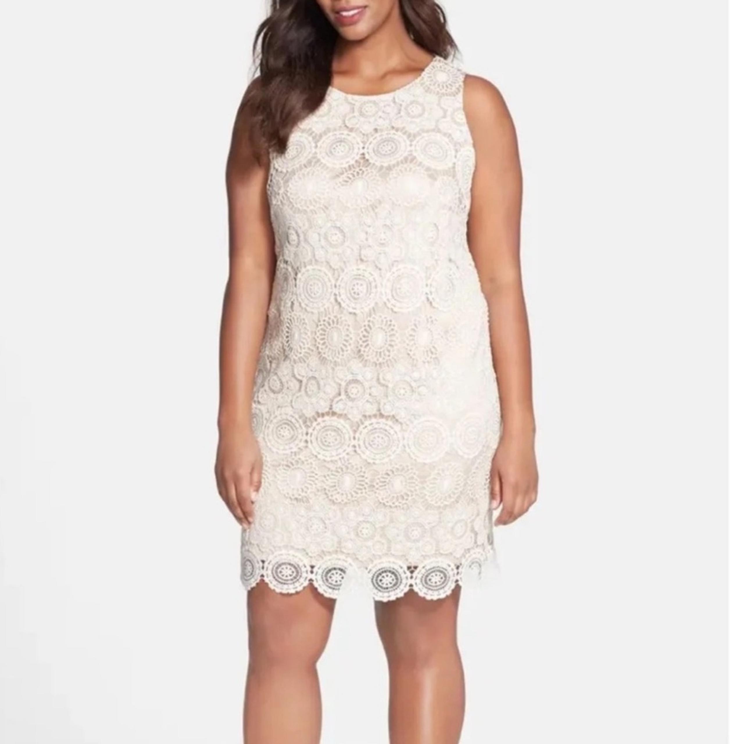 Eliza J Lace Scalloped Tank Sheath Dress Sz 10