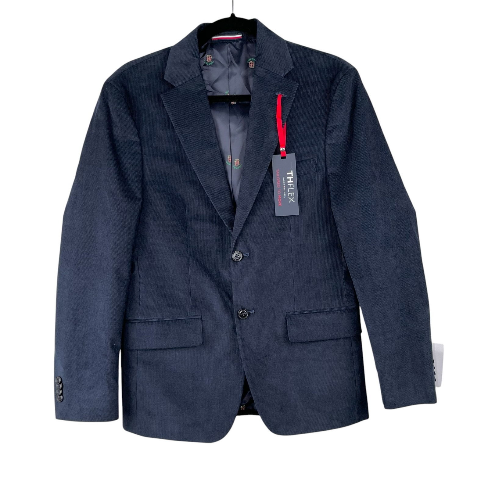 Tommy Hilfiger Men's Conrad Navy Corduroy THFlex Sportcoat Blazer Jacket 36S NWT