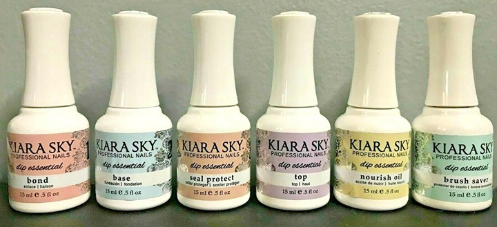 Kiara Sky Dip Powder Essential Liquids Kit Steps 1-6, 0.5 Oz