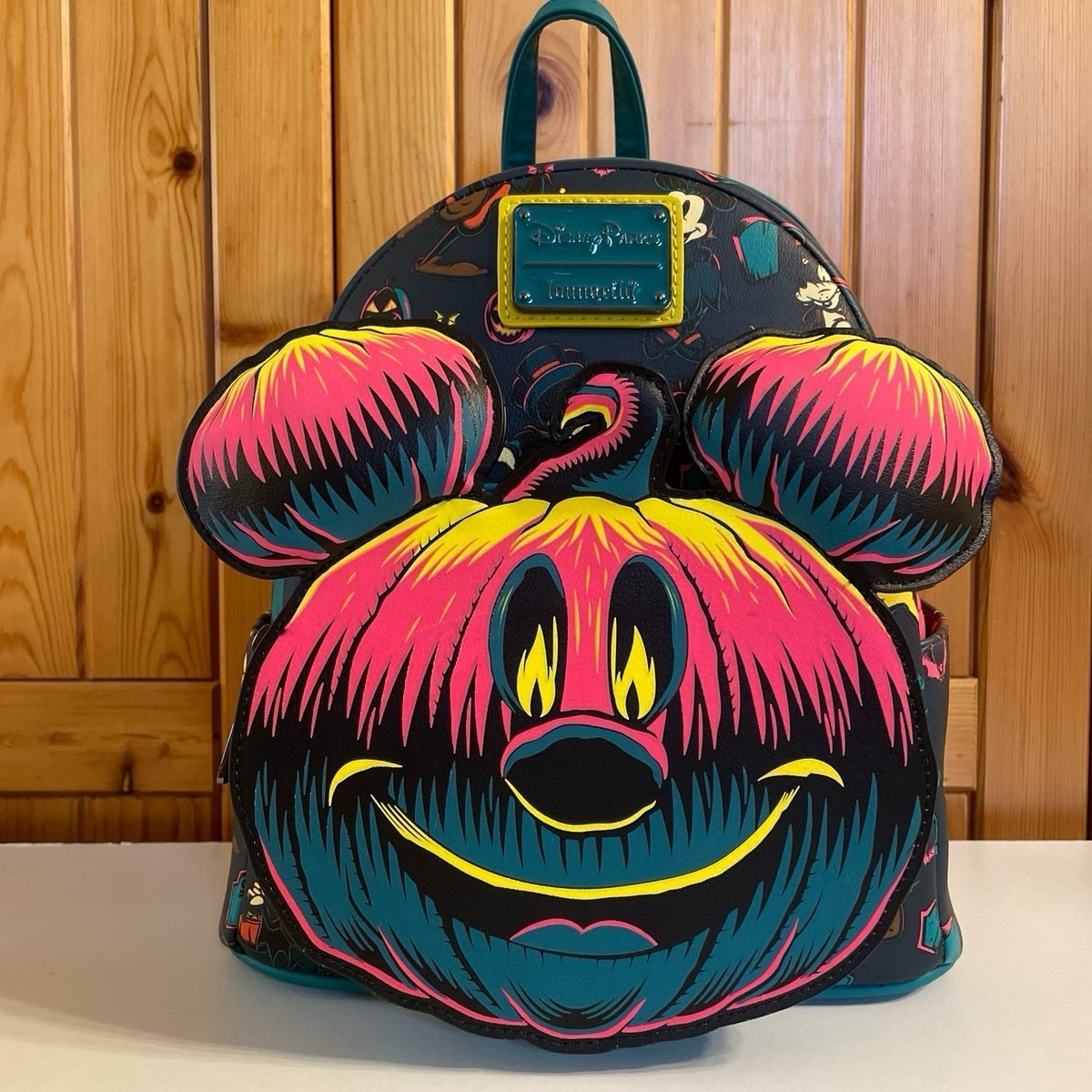 Disney Parks Mickey Pumpkin Glow in the Dark Halloween Loungefly Backpack New