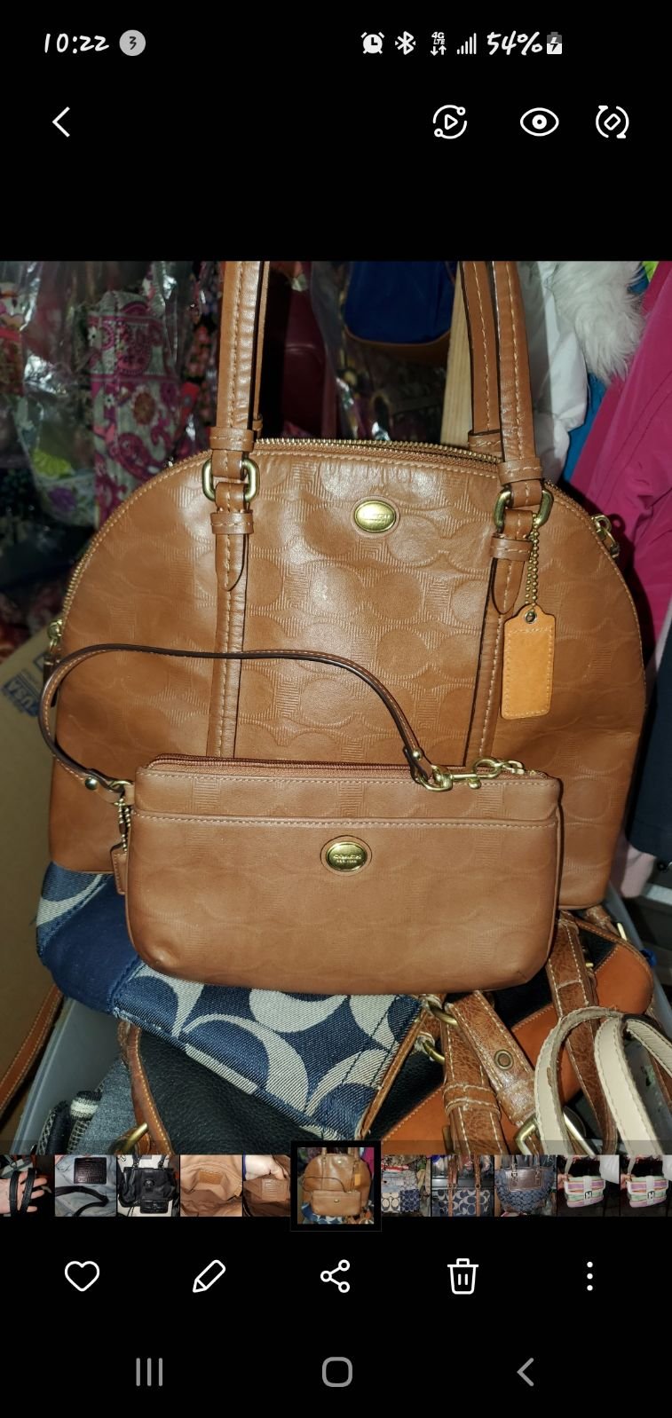 Coach Peyton Signature Satchel(wristlet