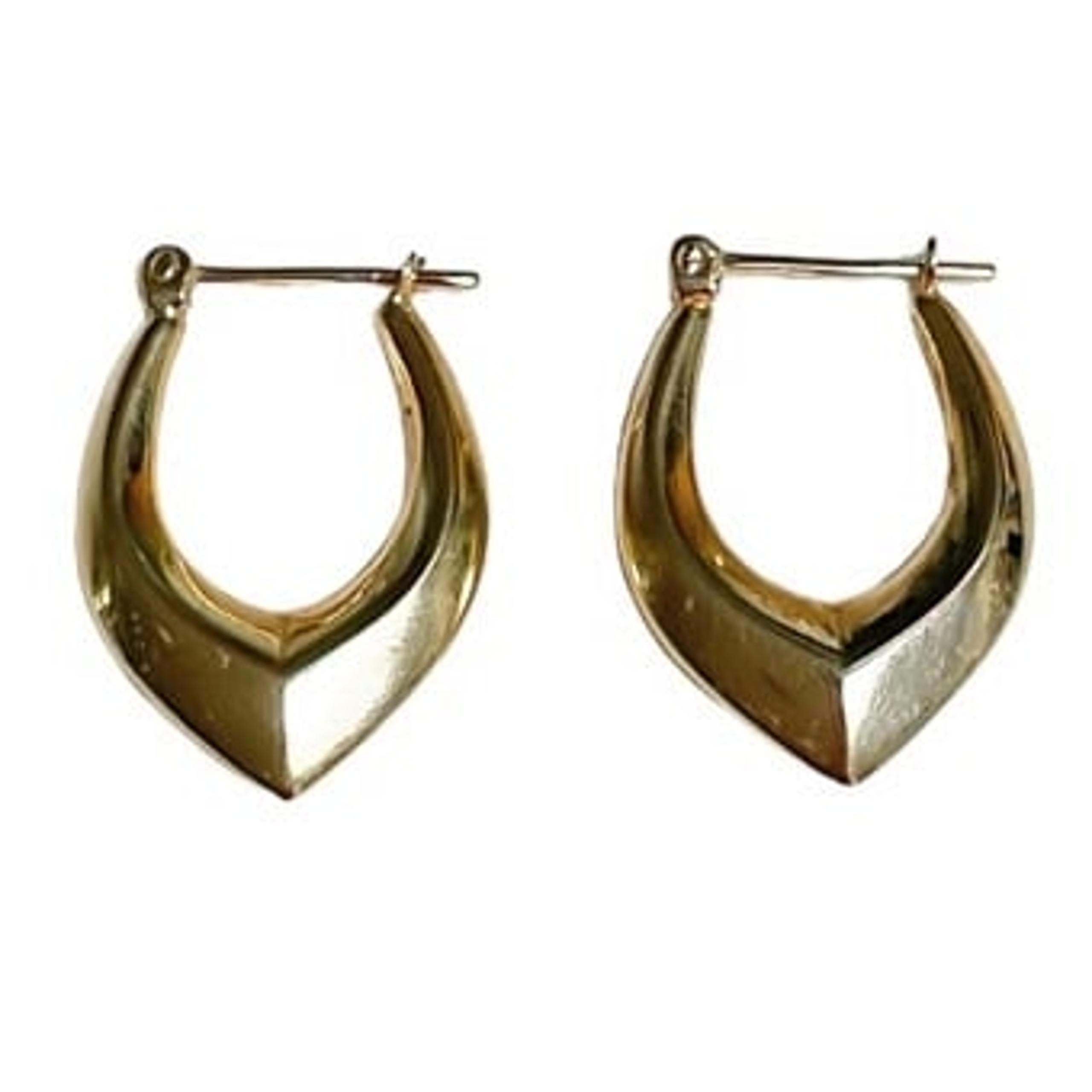 Vintage 14k gold stamped 1” hinged door knocker earrings 2 grams