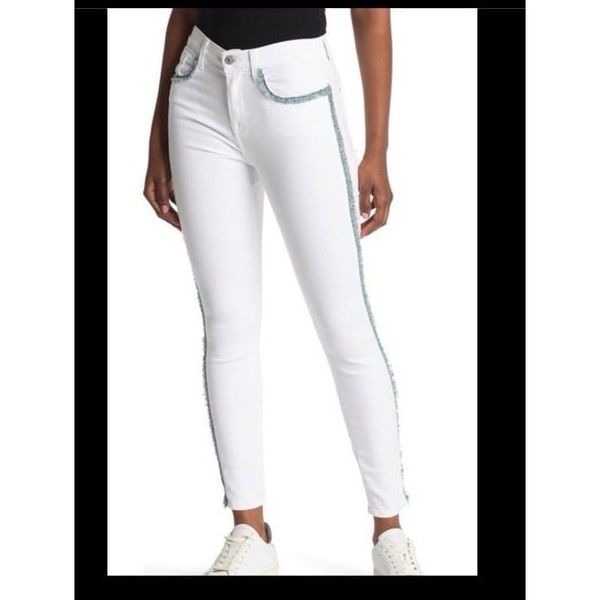 Seven for all mankind fringe high waist ankle skinny jeans size 25, NWT