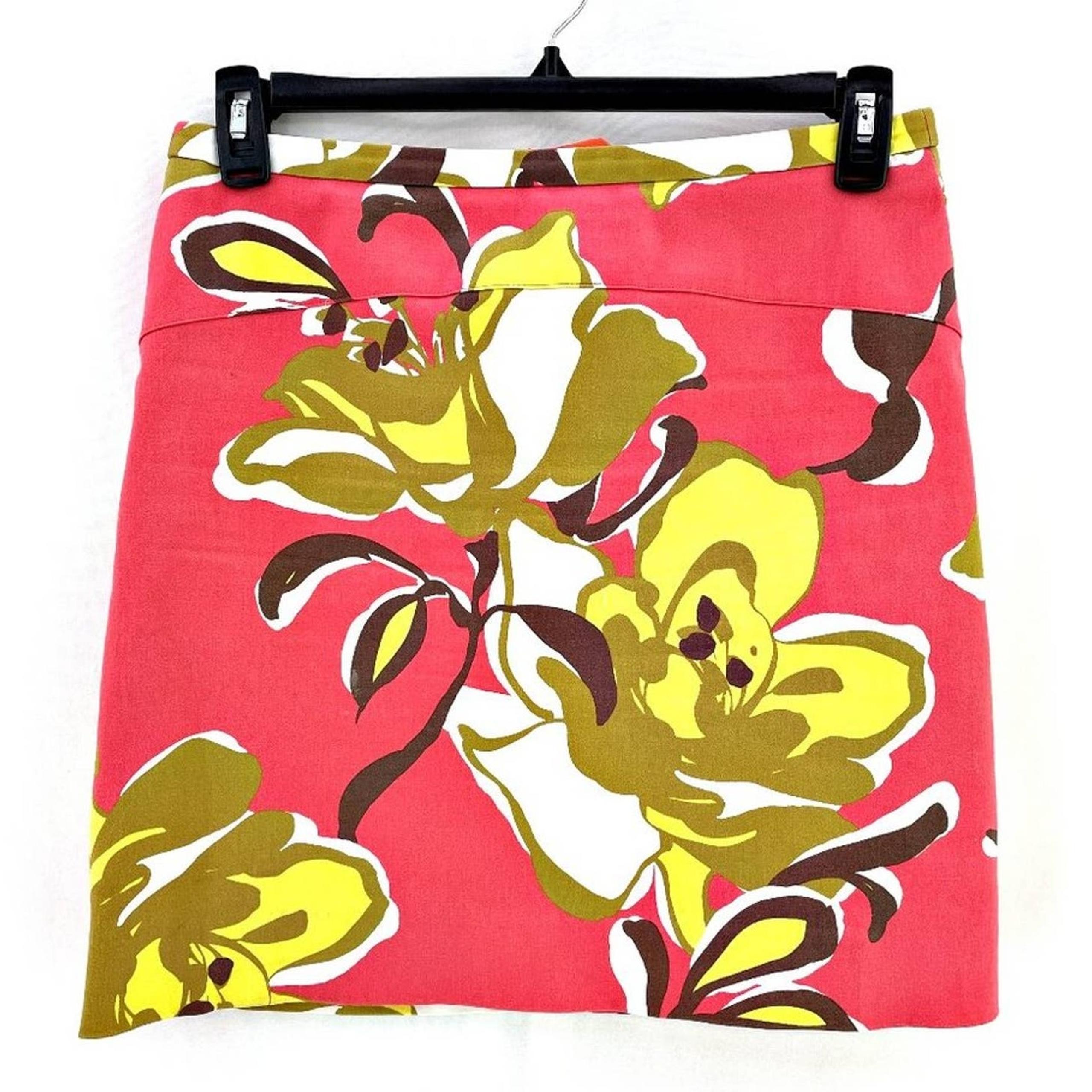 Etcetera Straight Pencil Summer Bright Floral Lined Mini Skirt Sz 8 Southern
