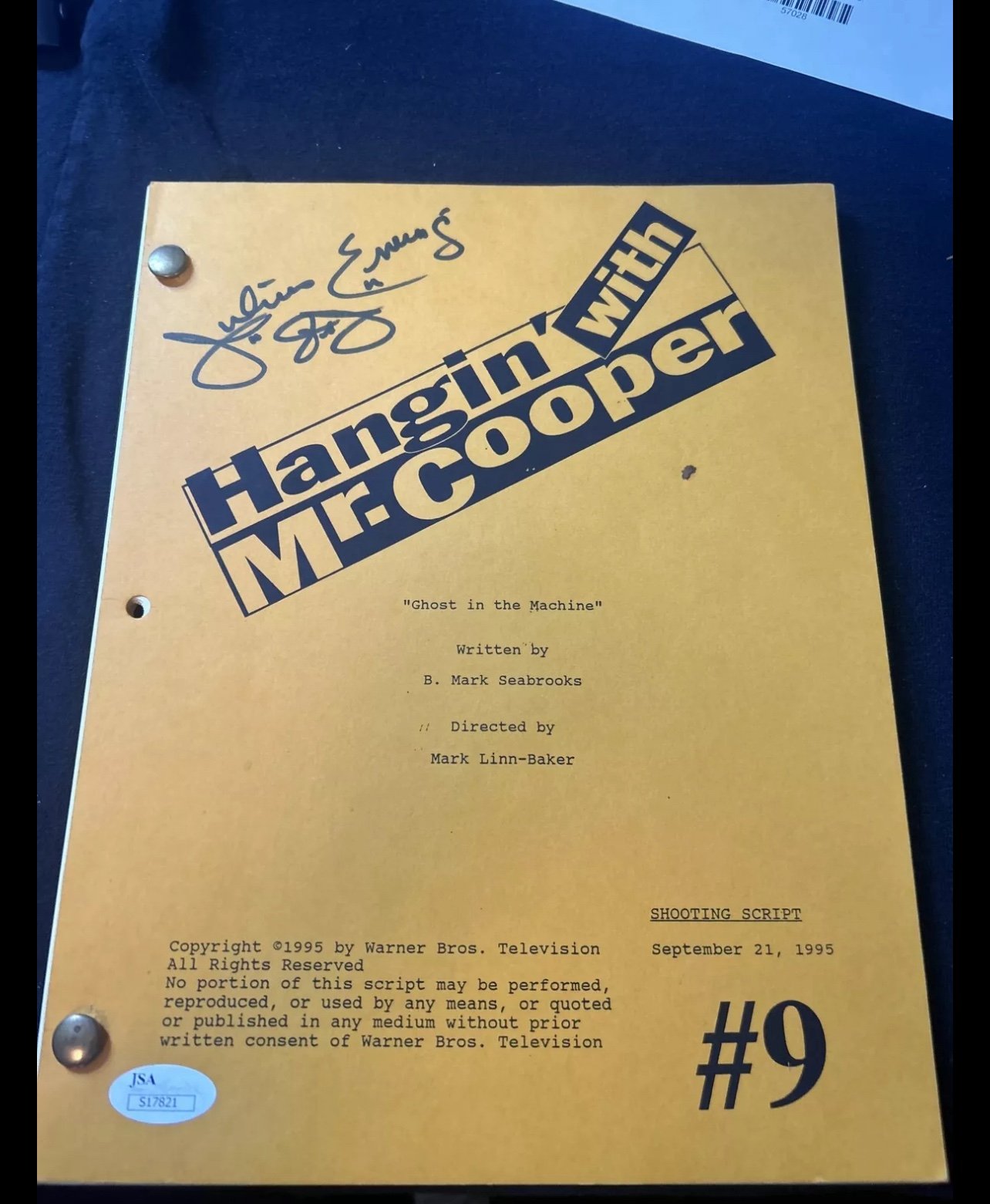 JULIUS ERVING HANGIN WITH MR. COOPER TV SHOOTING SCRIPT HAND SIGNED