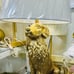 Thomasville Golden Retriever Lamp in metallic brushed gold Resin