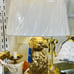Thomasville Golden Retriever Lamp in metallic brushed gold Resin