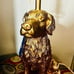 Thomasville Golden Retriever Lamp in metallic brushed gold Resin