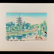 Midcentury Japanese Woodblock Print by Eiichi Kotozuka Sarusawa-No-Ike Nara