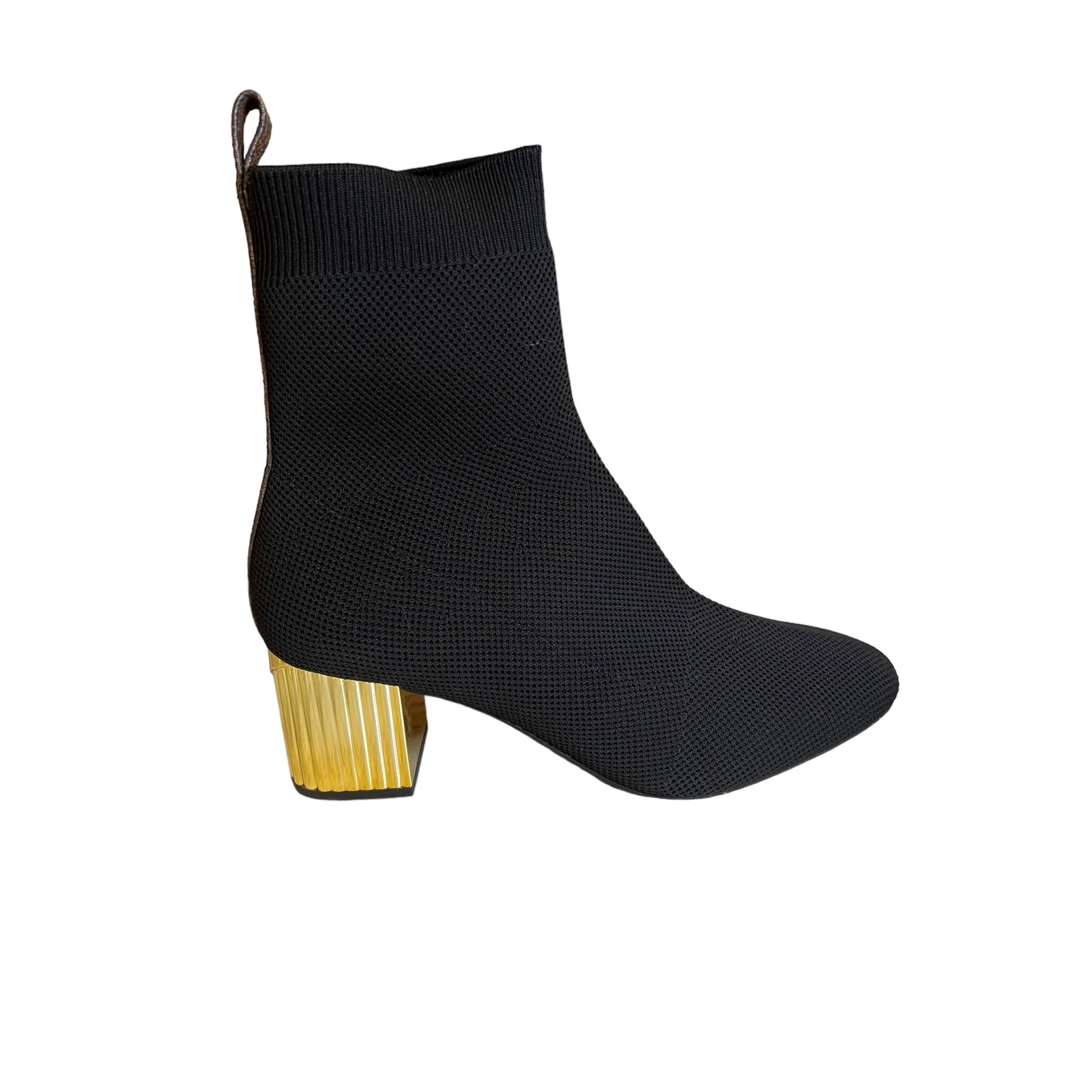 Michael Kors Galvanized Heel Pull On Stretch Ankle Booties Black 8