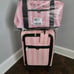 NEW Victoria's Secret Rolling Carry-on Suitcase and Weekender Bag in pink stripe