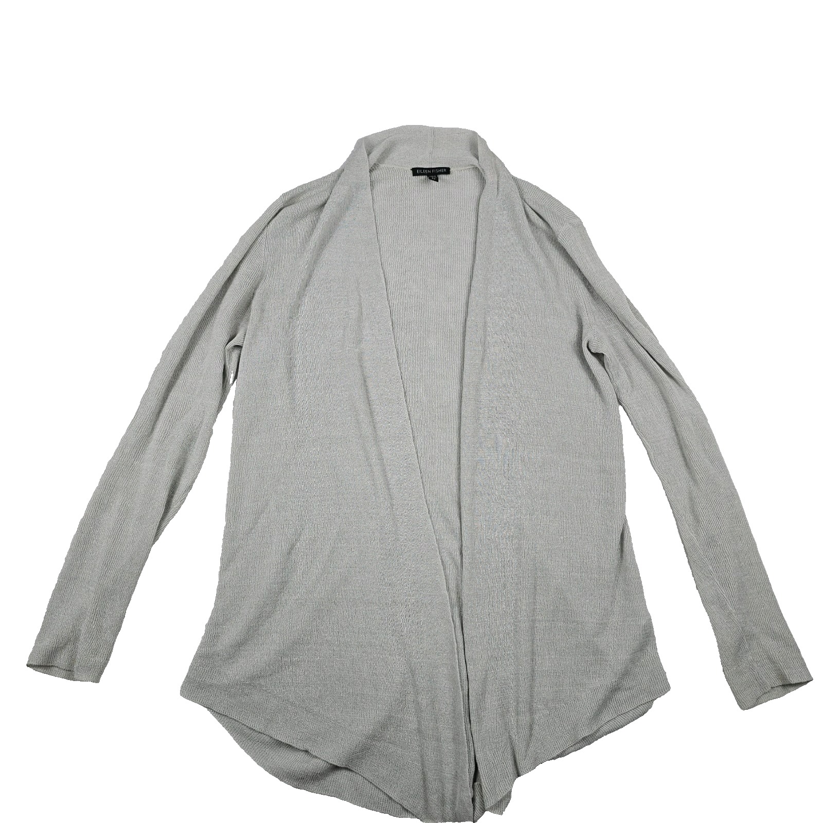 Eileen Fisher Women's Size Small Linen Knit Open Front Cardigan Gray Beachy