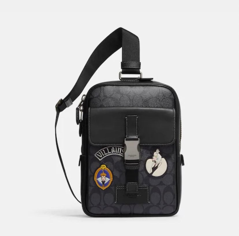 Disney X Coach Track Pack In Signature Canvas With Patches CC113