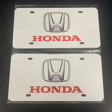 Honda Brand New Front Vanity Metal Plate Frame Holder (2 Pack)
