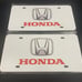 Honda Brand New Front Vanity Metal Plate Frame Holder (2 Pack)