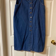 vintage eddie bauer Blue Jean Button Skirt Women’s Femme Size 14