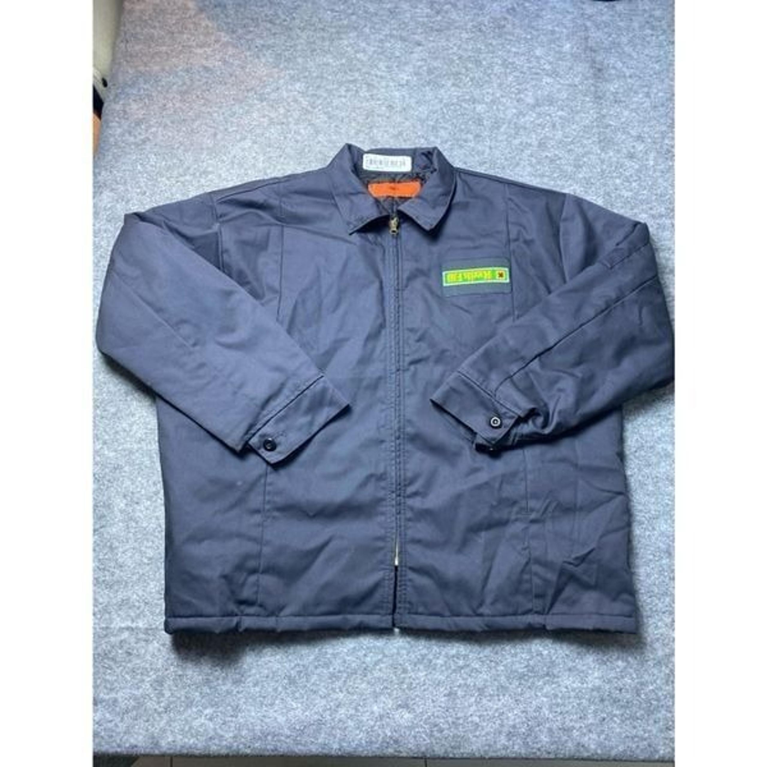 Cintas Workwear Jacket Mens Extra Large Gray/Black Kwik Fill Gas Station Zip