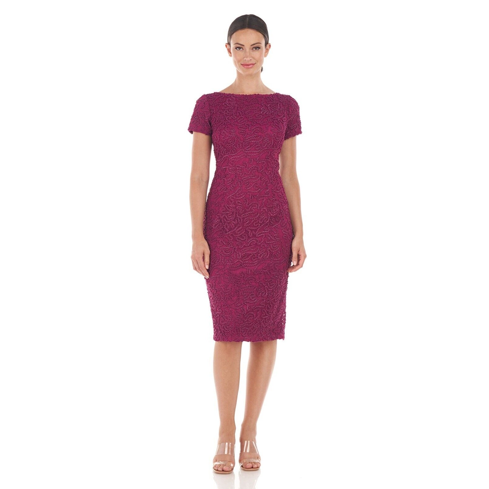 JS Collections NWOT Women's Red Melanie Cap Sleeve Midi Dress Size 6