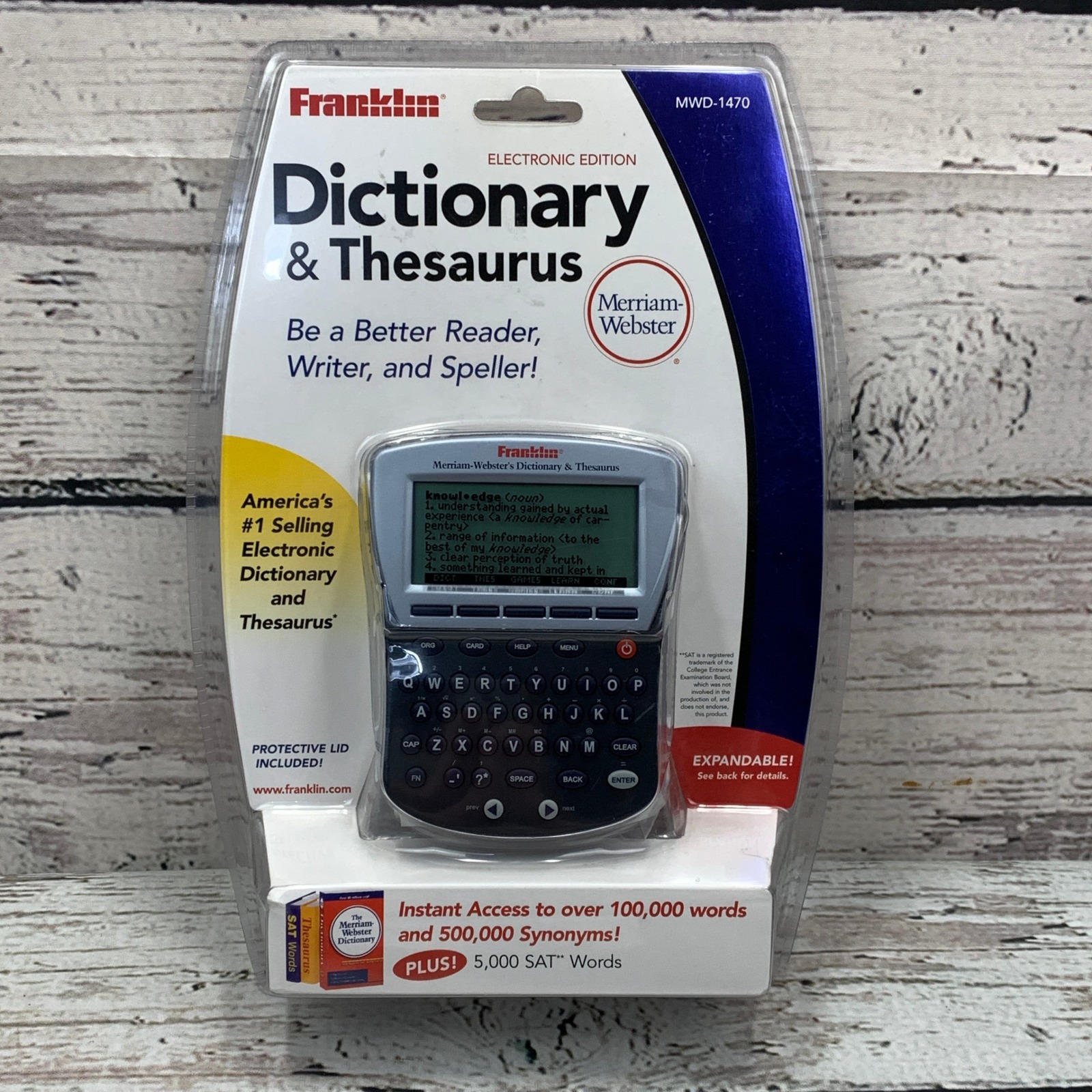 Franklin Dictionary & Thesaurus Electronic Merriam-Webster SAT MWD-1470 NEW