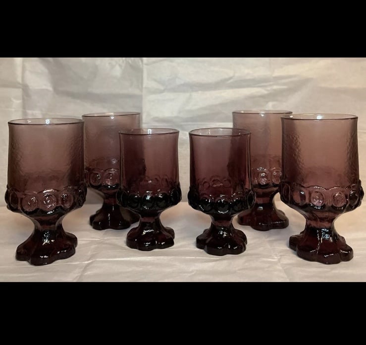 MCM Tiffin Franciscan Madeira Amythest Purple Plum Goblets